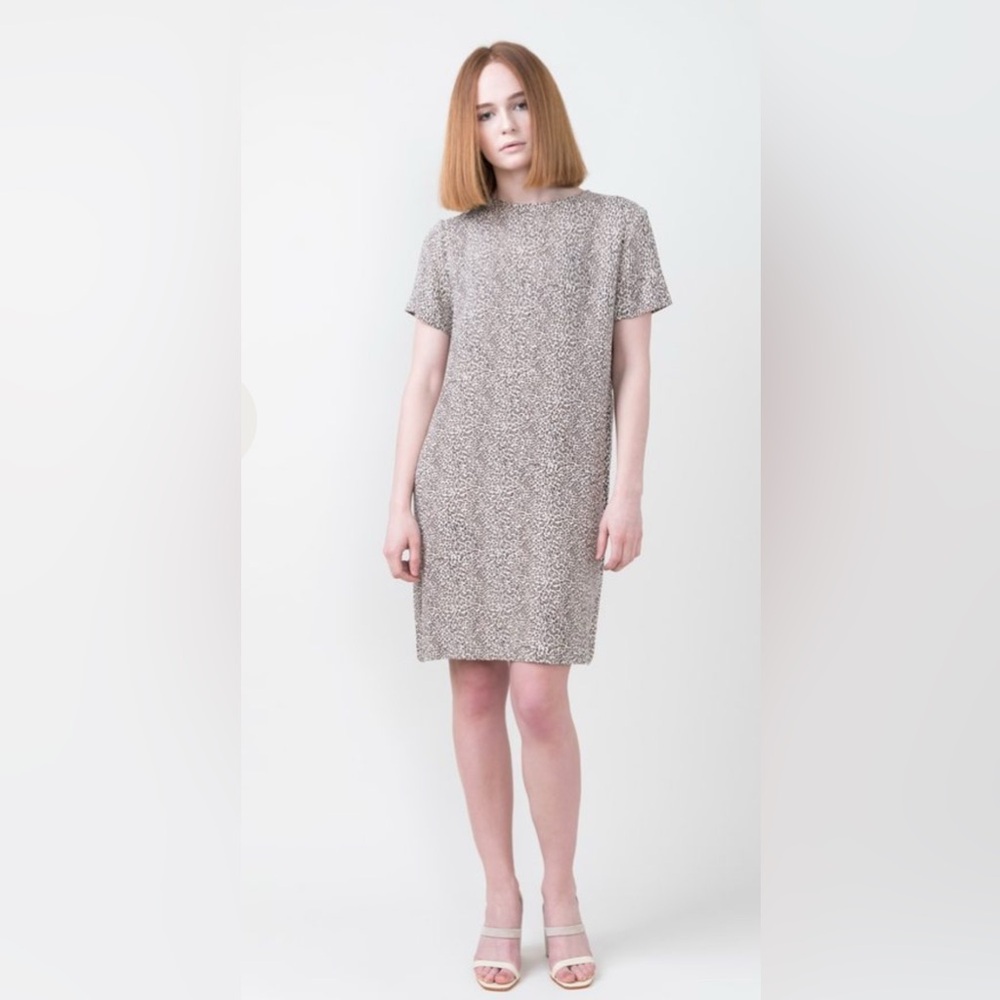 Jenni Kayne Leopard Shift Dress – Small – Fall Layering Neutral